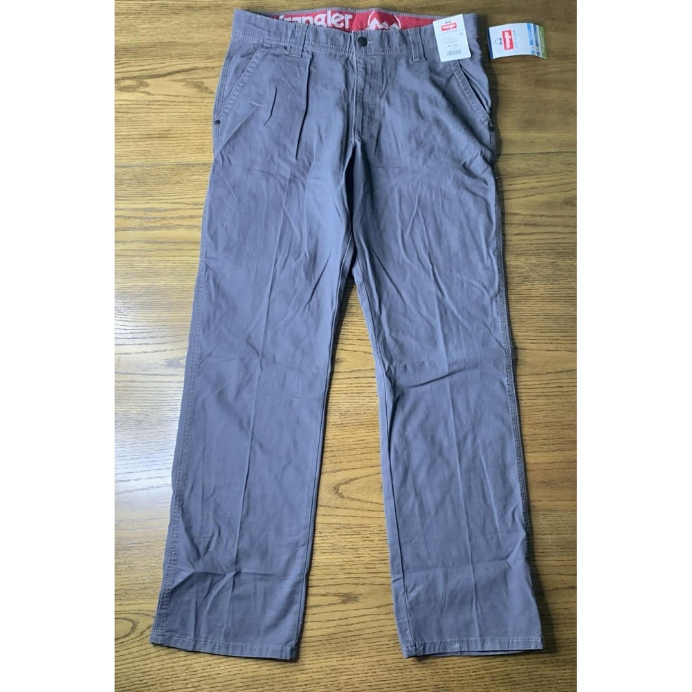 Wrangler Outdoor Men's Slate Straight Fit Canvas Stretch Trail Pants 33x30